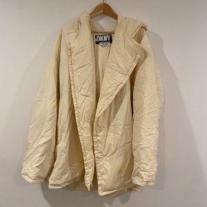 DKNY Bergdorf Goodman Down Puffer Jacket off white ivory oversized